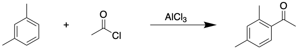 Reaction scheme for Friedel-Craft acylation 