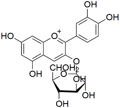 structure of Cyanidin-3-O-β-D-glucoside